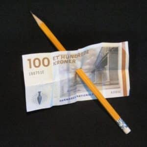 Blyant gennem pengeseddel