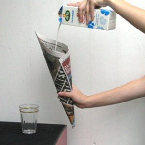 Milk in Newspaper